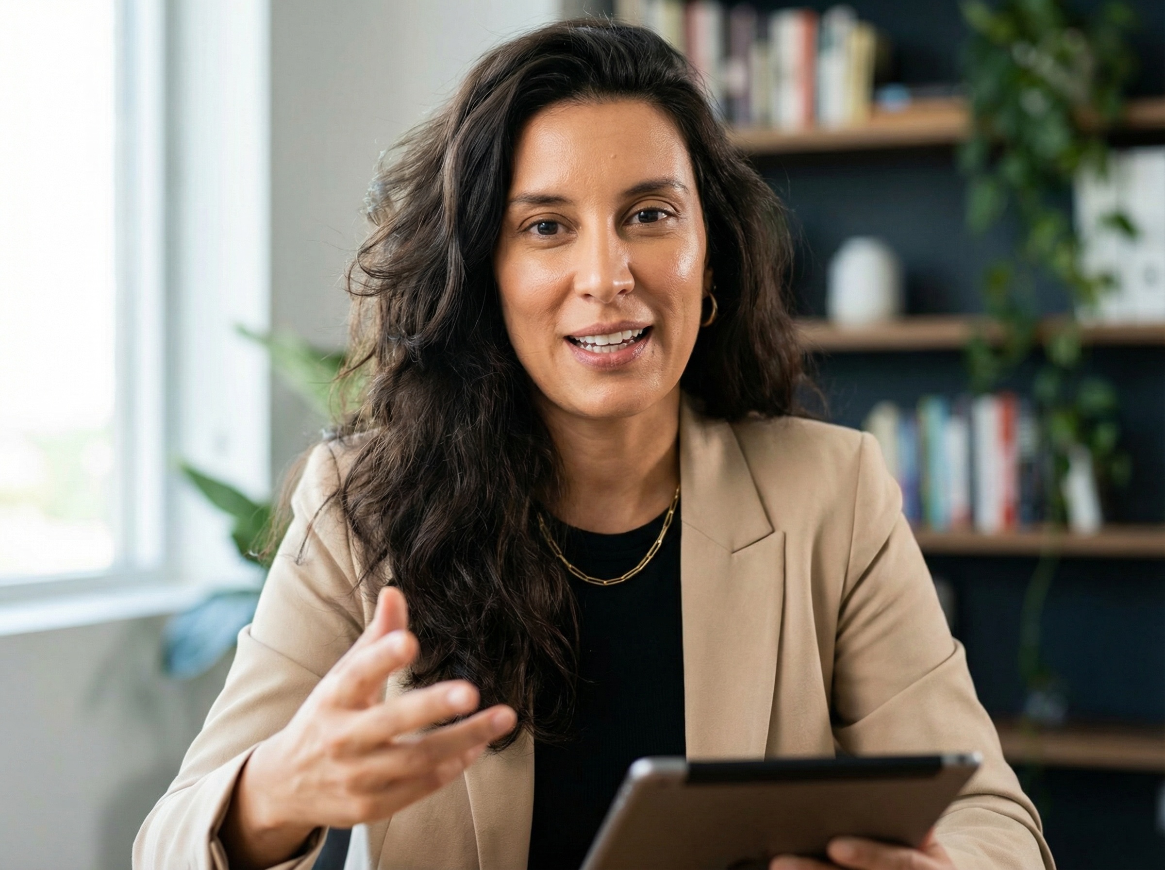 Carine coach financière au travail